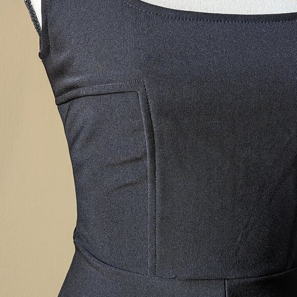 Mystic for Just Fab black v-neck dress with cut out trim - Picture 2 of 9